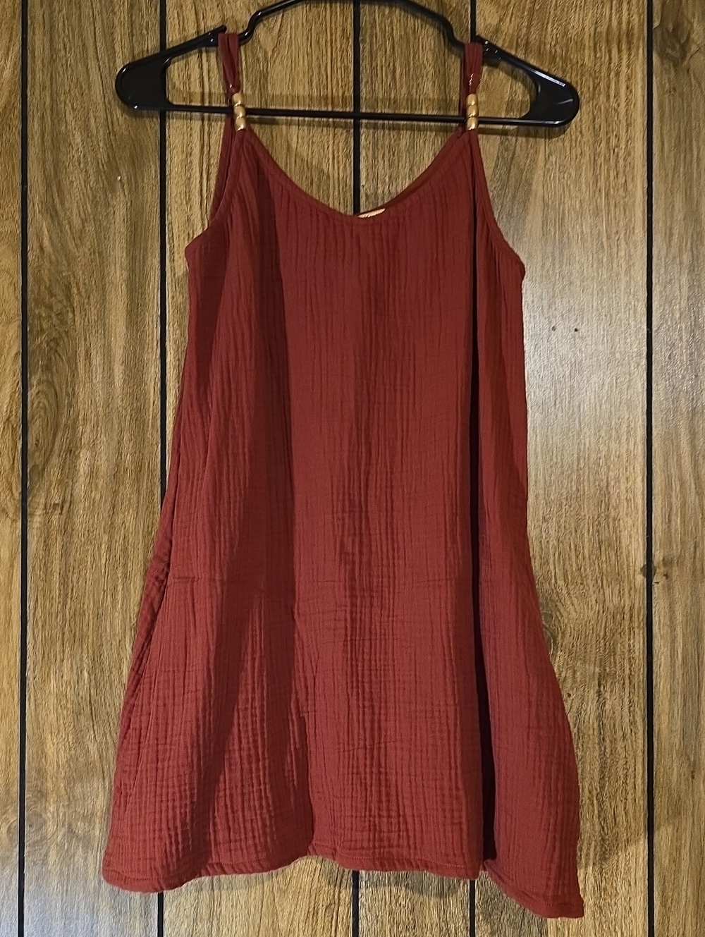 Women's Sleeveless Red Gauze Mini Dress